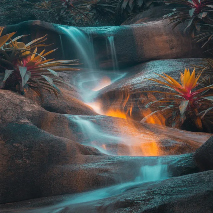 Enchanted Cascade of Fire & Water